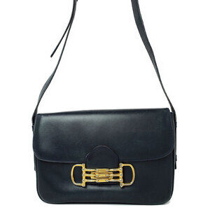 Celine black leather shoulder bag